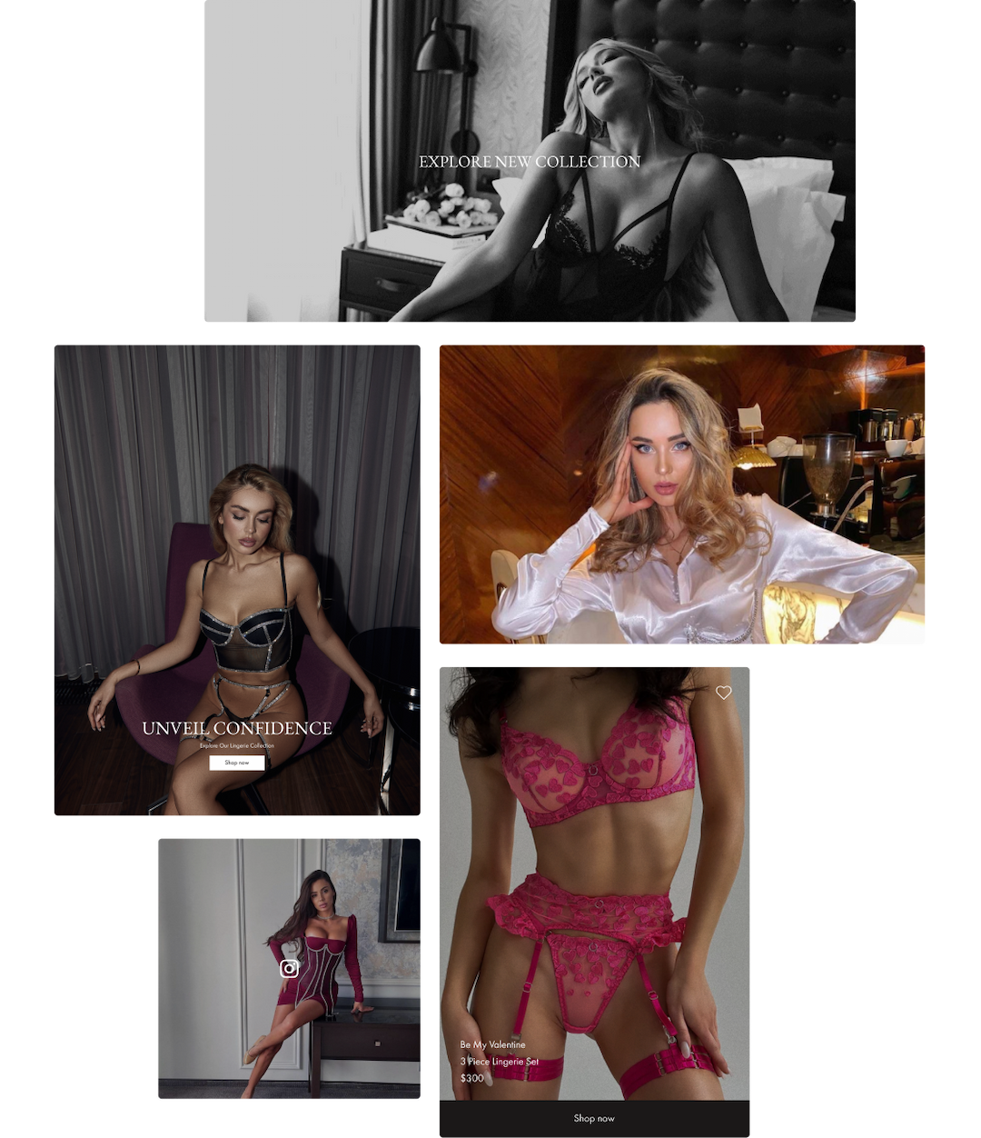 Collage of models in underwear