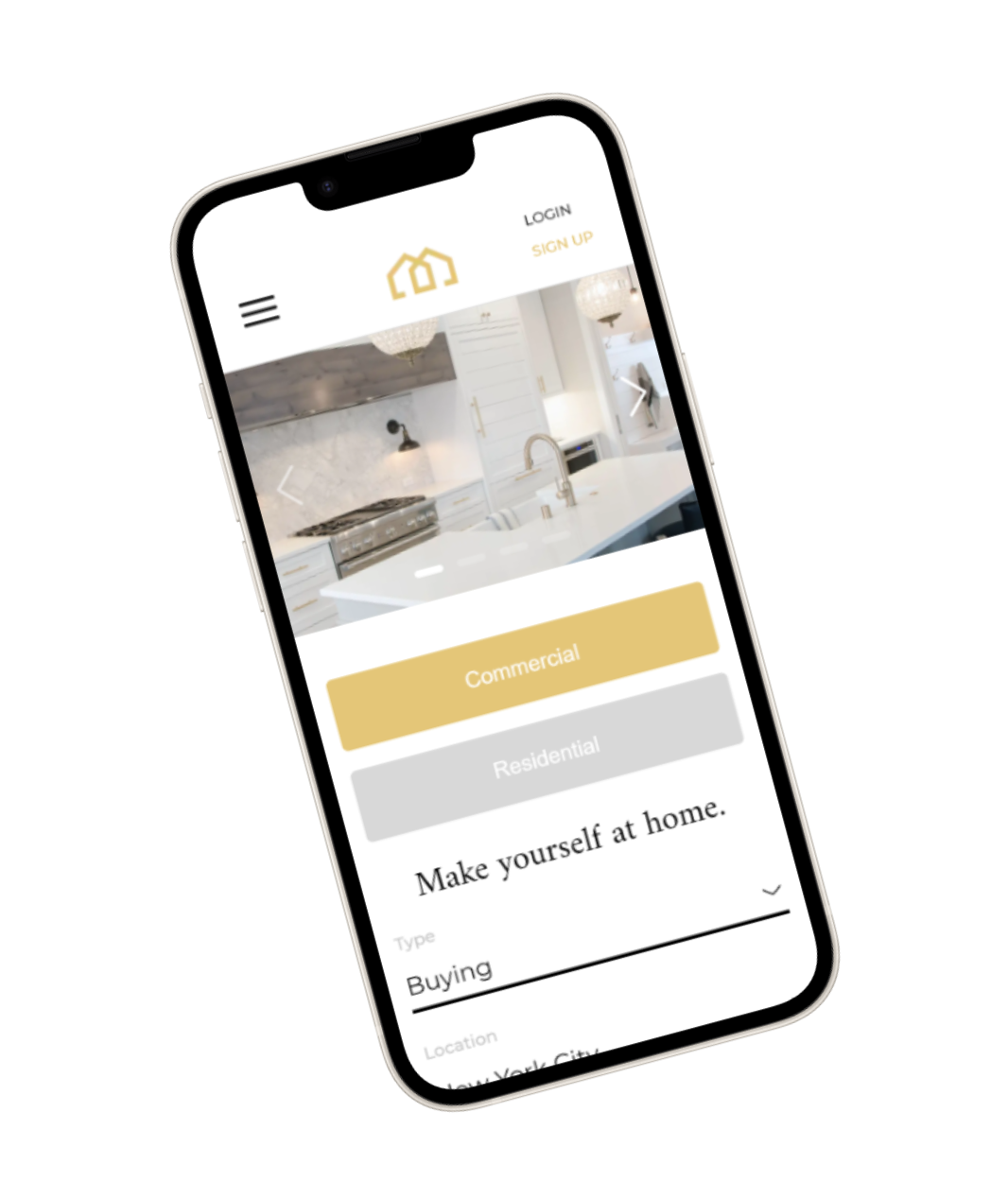 Real Estate website on iPhone